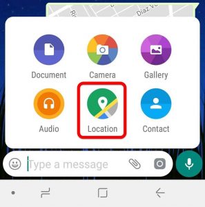 اشتراک گذاری لوکیشن در واتساپ