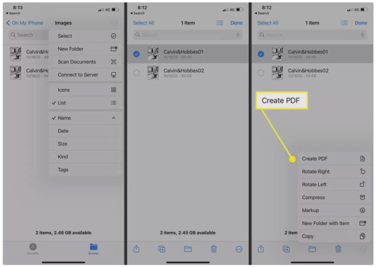 تبدیل تصویر JPG به PDF در اندروید و iOS