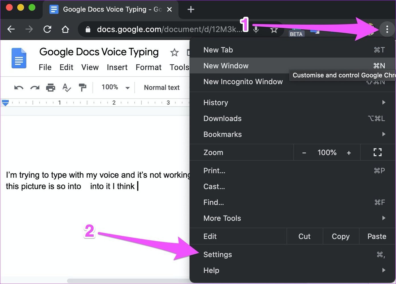 4 روش برتر برای رفع مشکل تایپ صوتی Google Docs 10 رفع مشکل تایپ صوتی Google Docs