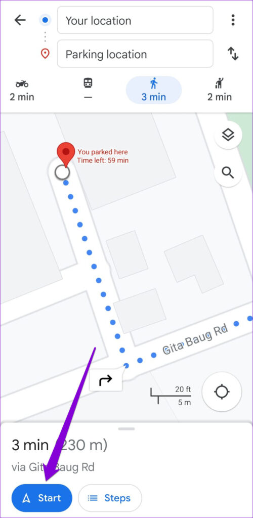 چگونه مکان پارکینگ را در گوگل مپ ذخیره و پیدا کنیم؟
