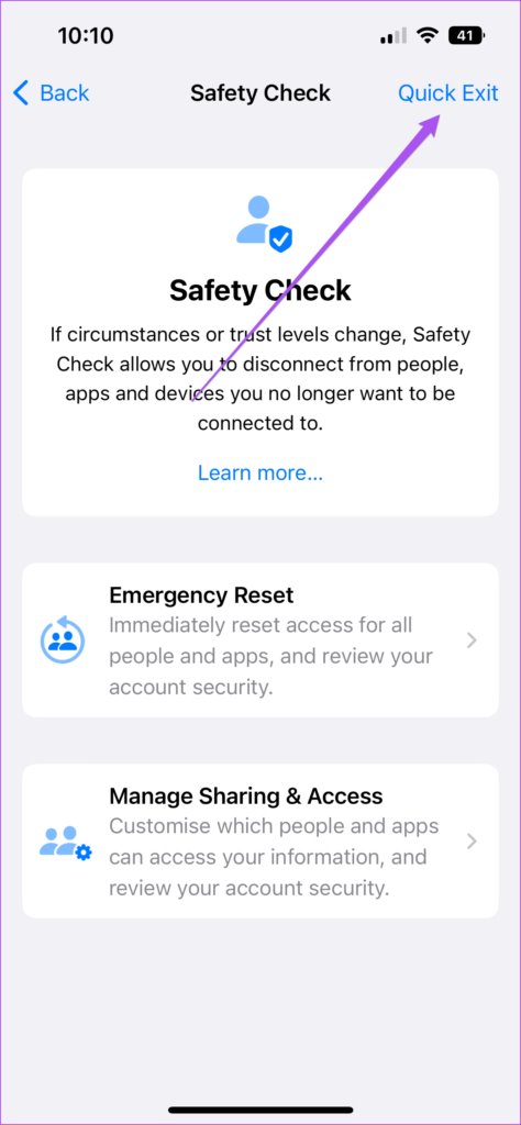 نحوه استفاده ازبررسی امنیتی (Safety Check) در آیفون 12 نحوه استفاده از Safety Check (بررسی امنیتی) در آیفون