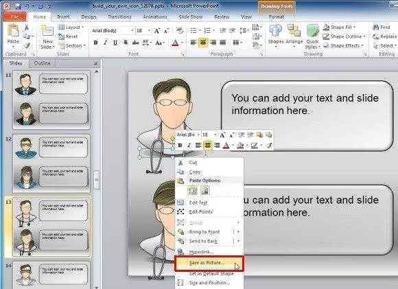 افزودن آواتار متحرک به پاورپوینت