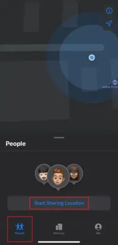 ۱: برنامه Find My را باز کنید.