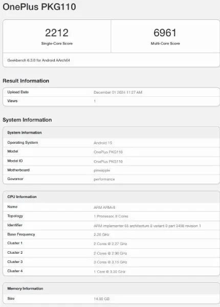 وان پلاس Ace 5 در Geekbench رویت شد