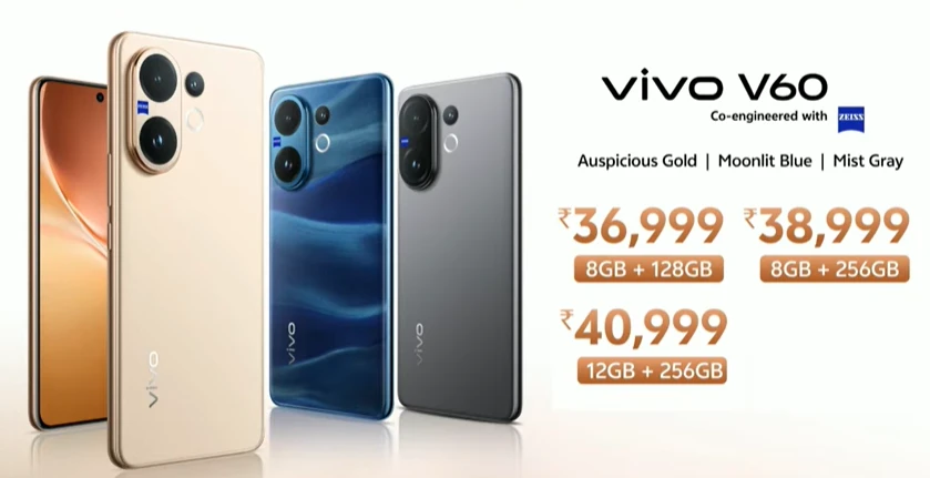 ویوو V60 با پردازنده اسنپدراگون 7 نسل 4 معرفی شد