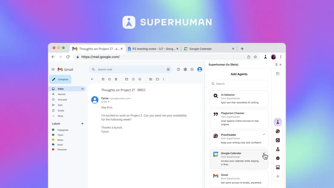 خداحافظی با گرامرلی؛ این شرکت رسماً به Superhuman تغییر نام داد و دستیار هوش مصنوعی خود را معرفی کرد