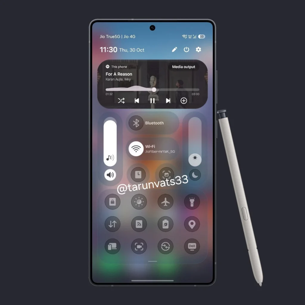 آپدیت One UI 8.5 سامسونگ: تنظیمات سریع با طراحی شیشه‌ای و تمیزتر متحول می‌ شود