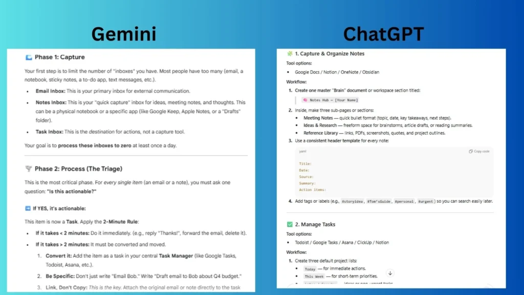ChatGPT در برابر Gemini: کدام هوش مصنوعی بهره وری شما را واقعاً افزایش میدهد؟ (برنده مشخص شد) 13 ChatGPT در برابر Gemini: کدام هوش مصنوعی بهره وری شما را واقعاً افزایش میدهد؟ (برنده مشخص شد)