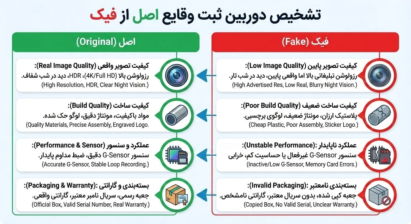راههای تشخیص دوربین ثبت وقایع اصل: تفاوت نسخه اورجینال و فیک 9 راههای تشخیص دوربین ثبت وقایع اصل: تفاوت نسخه اورجینال و فیک