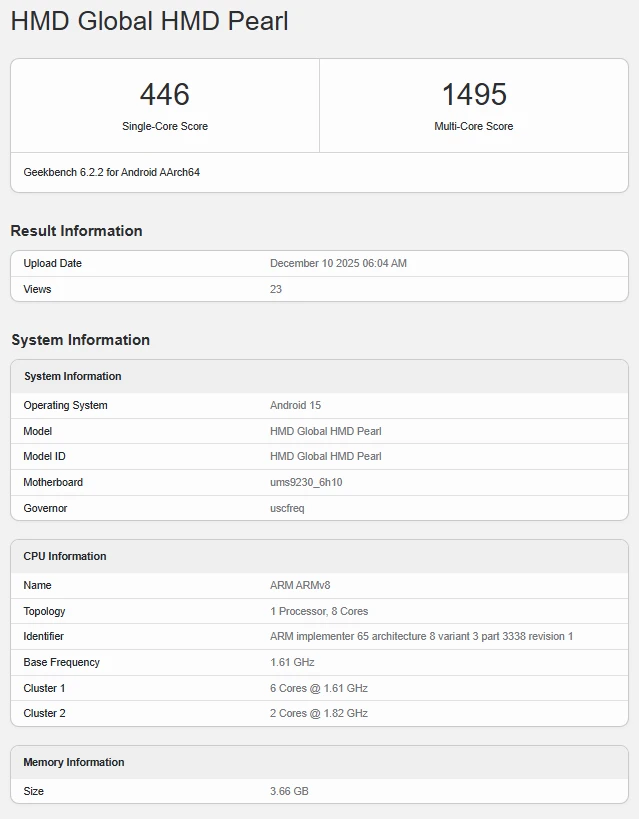 گوشی منتسب به HMD Pulse 2 Pro در Geekbench رویت شد 9 HMD Pulse 2 Pro