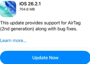 هشدار جدی به میلیون ها کاربر آیفون؛ آپدیت iOS 26.2.1 را همین حالا نصب کنید 29 هشدار جدی به میلیون ها کاربر آیفون؛ آپدیت iOS 26.2.1 را همین حالا نصب کنید