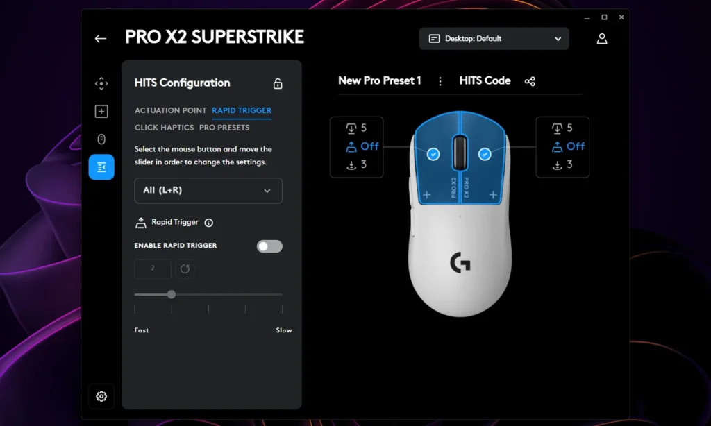 بررسی موس گیمینگ لاجیتک PRO X2 SUPERSTRIKE؛ فناوری HITS و تحول در مفهوم کلیک کردن 11 بررسی موس گیمینگ لاجیتک PRO X2 SUPERSTRIKE؛ فناوری HITS و تحول در مفهوم کلیک کردن