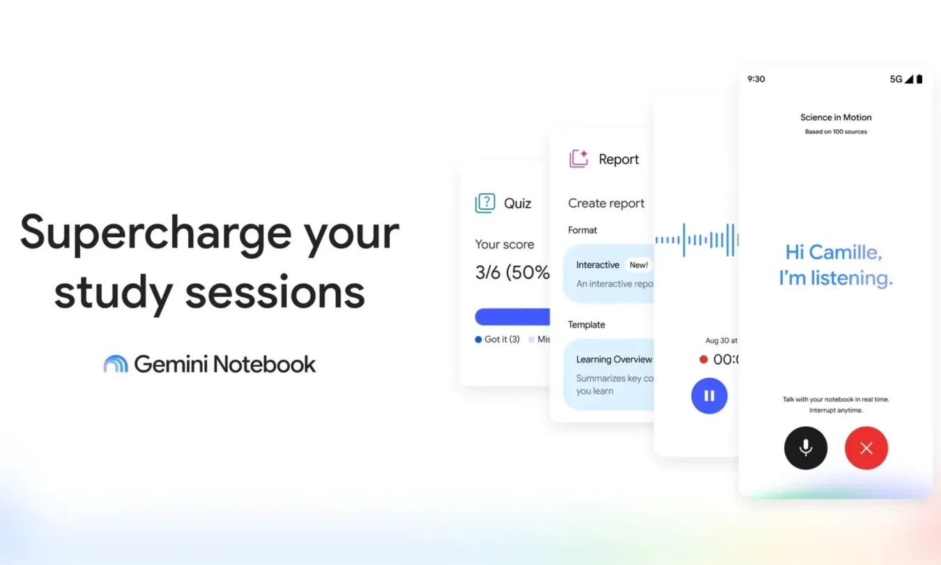 امکان ضبط مستقیم جلسات و سخنرانی ها بدون نیاز به آپلود در جمنی نوتبوک (Gemini Notebook) فراهم شد 6 امکان ضبط مستقیم جلسات و سخنرانی ها بدون نیاز به آپلود در جمنی نوتبوک (Gemini Notebook) فراهم شد