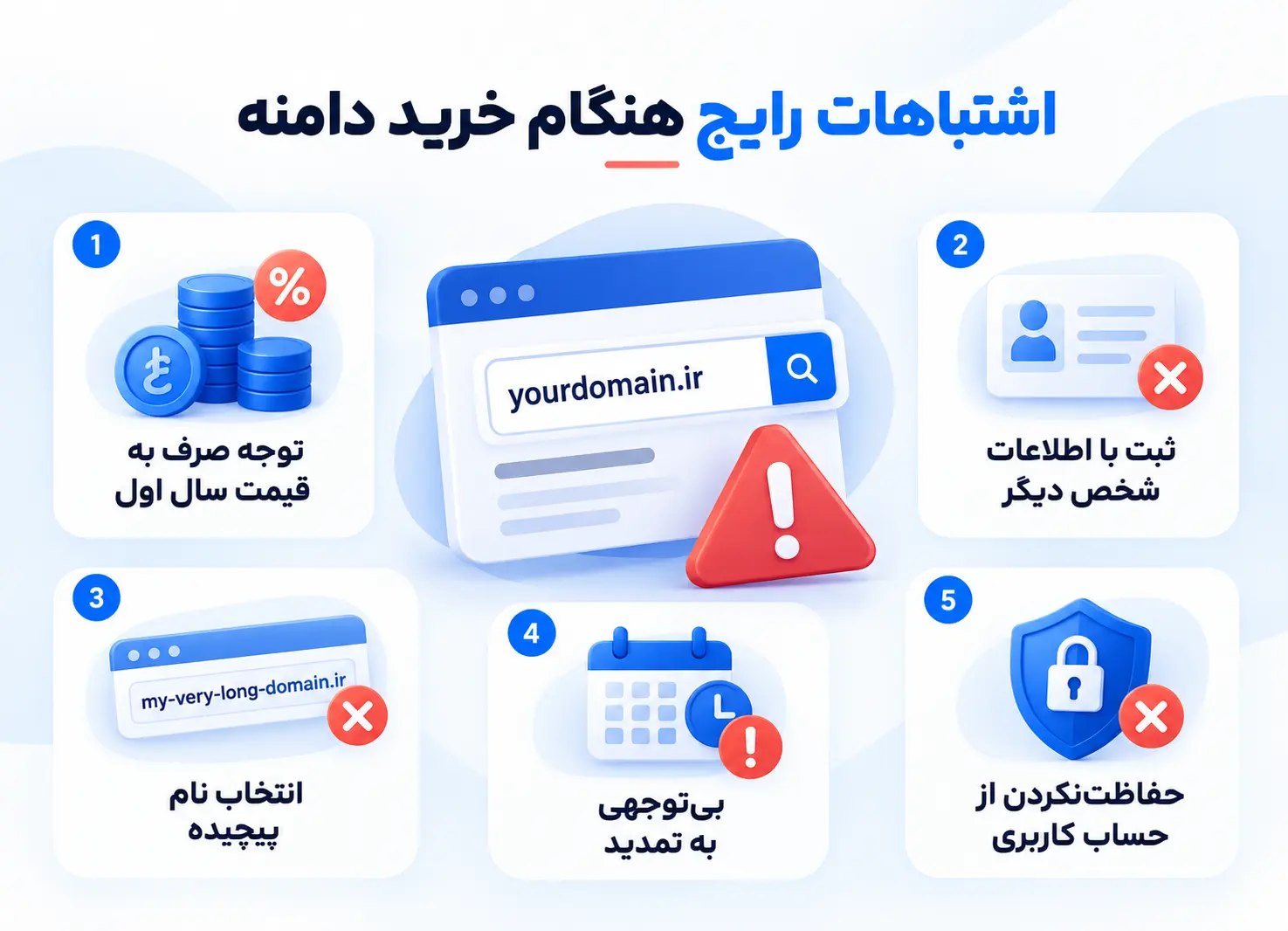 بهترین سایت خرید دامنه در ایران 11 اشتباه رایج خرید دامنه